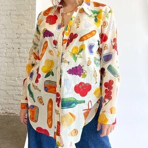 Lisa Says Gah Italian Summer button down shirt
